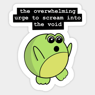 Overwhelmed Frog Sticker